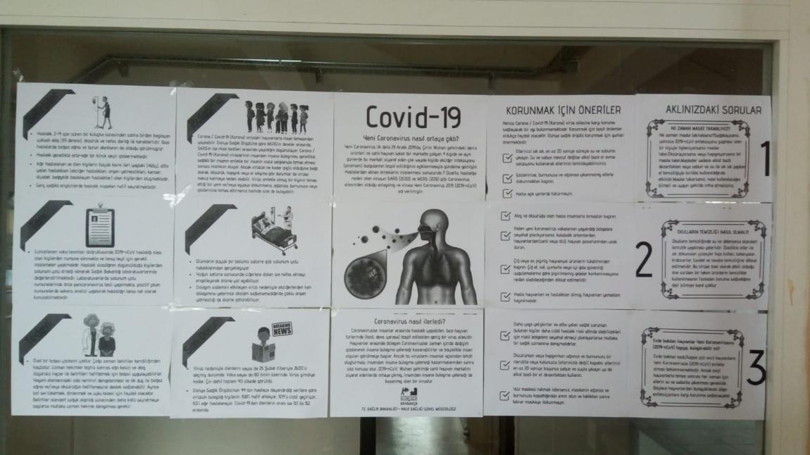 Okulumuzda Covid-19 Virüsüyle İlgili Farkındalık İçin Pano Oluşturuldu